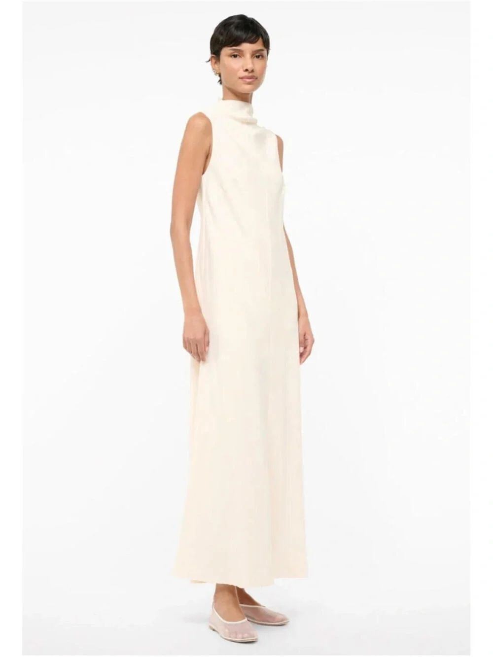 $600 Staud Araya Ivory Designer Wedding Bridal Maxi Dress Gown S